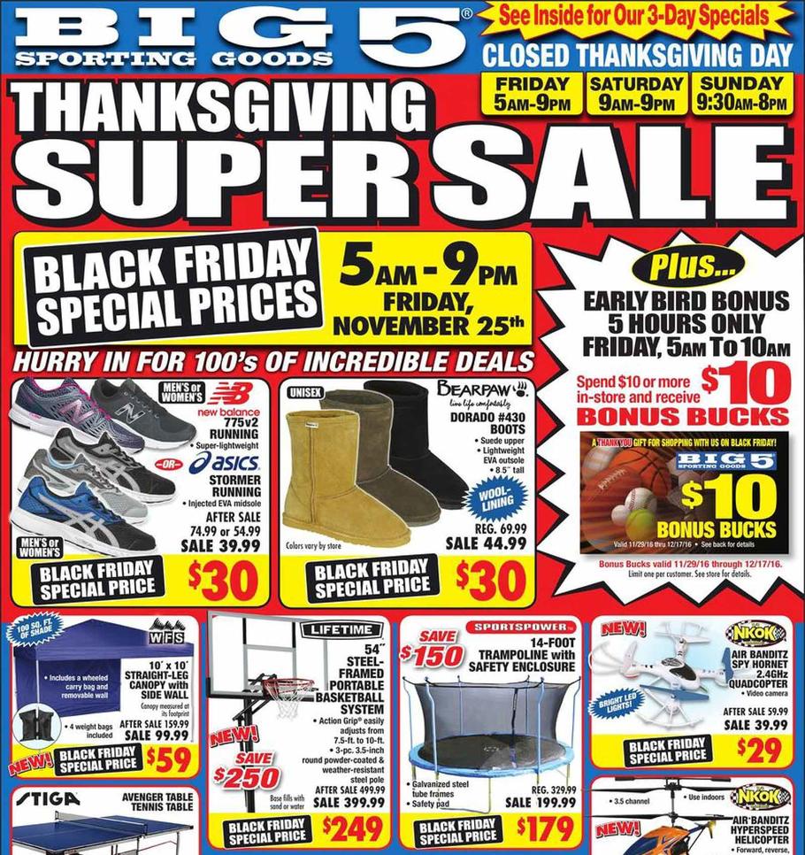 Big 5 Sporting Goods Black Friday 2017 Ads, Deals and Sales